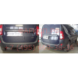 D037A GALIA Полностью оцинкованный фаркоп на Lada Largus 2012-, Dacia Logan универсал 2007-2013. Тип шара: A. Установка без снятия и выреза бампера. Нагрузки: 1300/75 к