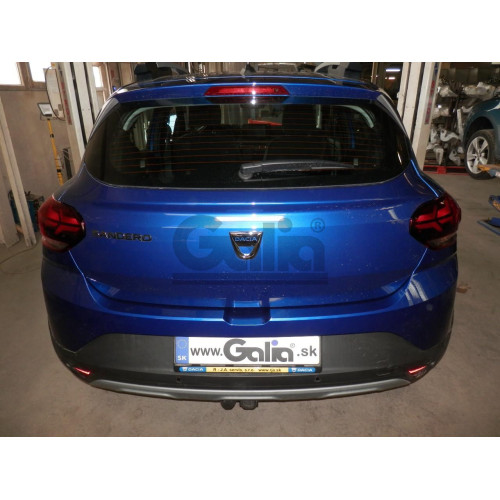 D050A GALIA Полностью оцинкованный фаркоп на Dacia Sandero III 2020-, Dacia Sandero Stepway III 2020-. Тип шара: A. Невидимый вырез бампера. Нагрузки: 1200/75 кг, масса фаркопа 12,42 кг