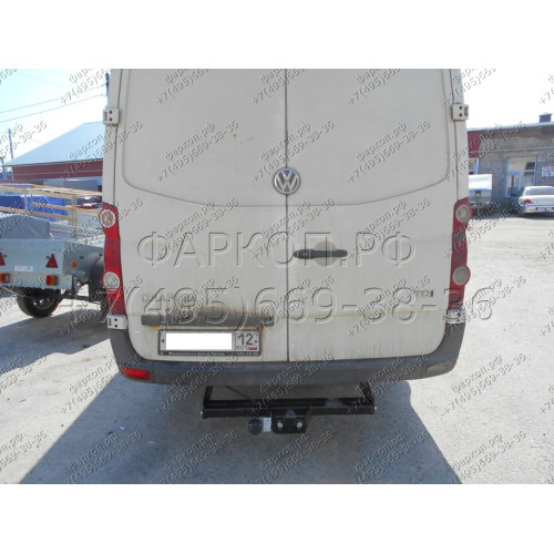 MB 04 AVTOS Фаркоп на Mercedes Sprinter фургон со ступенькой 2006-, Volkswagen Crafter фургон со ступенькой 2006-2017 без подрезки бампера. Тип шара: F. Нагрузки: 2500/100 кг, масса фаркопа 26 кг (без электрики в комплекте)
