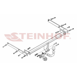 F-205 STEINHOF Фаркоп на Ford C-MAX, GRAND C-MAX 2010-2019 без подрезки бампера. Тип шара: A. Нагрузки: 1800/100 кг, масса фаркопа 17,7 кг (без электрики в комплекте)