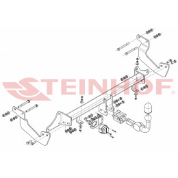 F-306 STEINHOF Фаркоп на Ford Transit Courier 2014-, Ford Tourneo Courier 2014- без подрезки бампера. Тип шара: AH (горизонтальное быстросъемное крепление шара на ключе). На