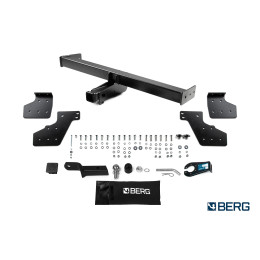 F.4017.002 BERG Фаркоп на Mitsubishi L200 2023- без снятия и подрезки бампера. Тип шара: E. Нагрузки: 3500/120 кг, масса фаркопа 34 кг (без электрики в комплекте)
