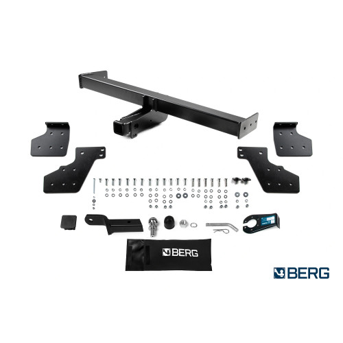 F.4017.002 BERG Фаркоп на Mitsubishi L200 2023- без снятия и подрезки бампера. Тип шара: E. Нагрузки: 3500/120 кг, масса фаркопа 34 кг (без электрики в комплекте)