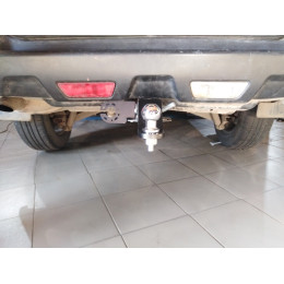 FA 0220-E Бизон Фаркоп на Nissan X-Trail T31 2007-2014. Требуется подрезка бампера. Тип шара: E (легкосъемный шар под квадрат). Нагрузки: 2200/120 кг. Не комплектуе
