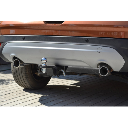 FKG-12-991122.00 PT GROUP Фаркоп на Ford Kuga 2012-2019 без подрезки бампера. Тип шара: E (легкосъемный шар под квадрат). Нагрузки: 2000/100 кг, масса фаркопа 20,9 кг (без электрики в комплекте)