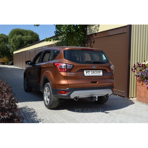 FKG-12-991122.00 PT GROUP Фаркоп на Ford Kuga 2012-2019 без подрезки бампера. Тип шара: E (легкосъемный шар под квадрат). Нагрузки: 2000/100 кг, масса фаркопа 20,9 кг (без электрики в комплекте)
