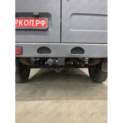 GAZ-XX-991122.00 PT GROUP Фаркоп на ГАЗ Соболь 27527/22177/221717 1998- без подрезки бампера. Тип шара: E (легкосъемный шар под квадрат). Нагрузки: 1500/75 кг, масса фаркопа 18,8 кг (без электрики в комплекте, не комплектуется заглушкой)