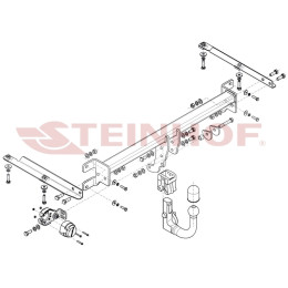 H-054 STEINHOF Фаркоп на Honda Accord седан 2008-2015. Требуется подрезка бампера. Тип шара: AV (вертикальное быстросъемное крепление шара на ключе). Нагрузки