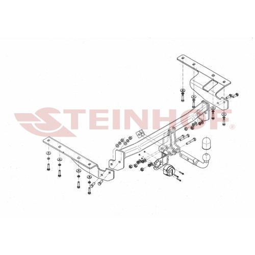 H-057 STEINHOF Фаркоп на Honda CR-V 2007-2012. Требуется подрезка бампера. Тип шара: A. Нагрузки: 2000/100 кг, масса фаркопа 21,2 кг (без электрики в комплекте)