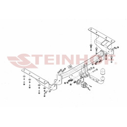H-057 STEINHOF Фаркоп на Honda CR-V 2007-2012. Требуется подрезка бампера. Тип шара: A. Нагрузки: 2000/100 кг, масса фаркопа 21,2 кг (без электрики в комплекте)