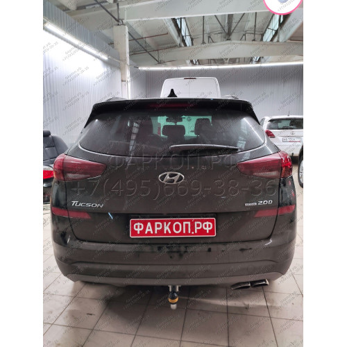 90909-A MOTODOR Фаркоп с оцинкованным шаром на Hyundai Tucson рестайл 2018-2021, Kia Sportage рестайл 2018-2022 без выреза в бампере. Тип шара: A. Нагрузки: 1600/75 кг, масса фаркопа 22,6 кг (без электрики в комплекте)