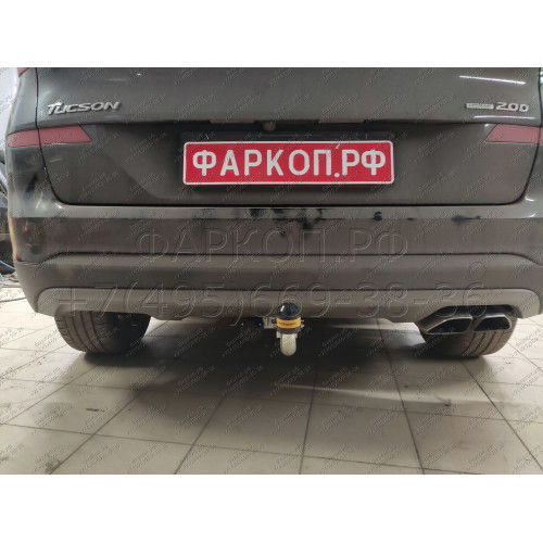 90909-A MOTODOR Фаркоп с оцинкованным шаром на Hyundai Tucson рестайл 2018-2021, Kia Sportage рестайл 2018-2022 без выреза в бампере. Тип шара: A. Нагрузки: 1600/75 кг, масса фаркопа 22,6 кг (без электрики в комплекте)