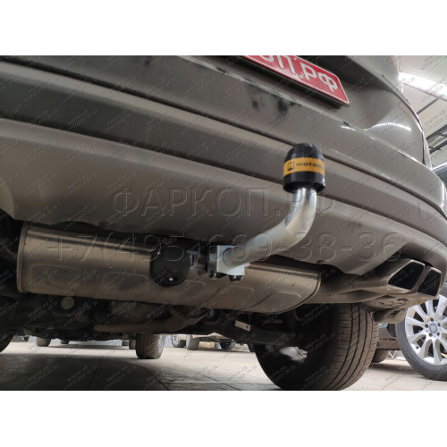 90909-A MOTODOR Фаркоп с оцинкованным шаром на Hyundai Tucson рестайл 2018-2021, Kia Sportage рестайл 2018-2022 без выреза в бампере. Тип шара: A. Нагрузки: 1600/75 кг, масса фаркопа 22,6 кг (без электрики в комплекте)