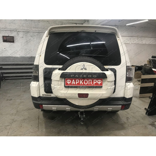 M082A GALIA Полностью оцинкованный фаркоп на Mitsubishi Pajero IV 2007-2020 (без подрезки бампера), Mitsubishi Pajero III 2000-2007 3/5 дверей V7 (невидимый вырез бампера). Тип шара: A. Нагрузки: 3500/135 кг, масса фаркопа 21,42 кг