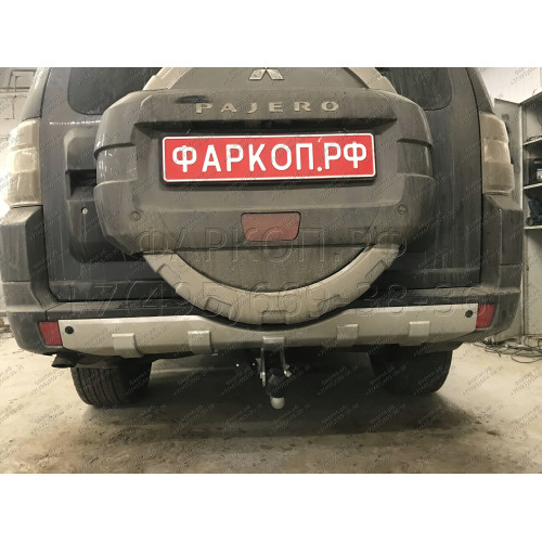 M082A GALIA Полностью оцинкованный фаркоп на Mitsubishi Pajero IV 2007-2020 (без подрезки бампера), Mitsubishi Pajero III 2000-2007 3/5 дверей V7 (невидимый вырез бампера). Тип шара: A. Нагрузки: 3500/135 кг, масса фаркопа 21,42 кг