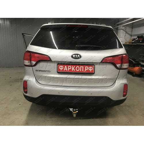 90908-A MOTODOR Фаркоп с оцинкованным шаром на Hyundai Santa Fe 2012-2018, Hyundai Grand Santa Fe 2014-2018, Kia Sorento 2012-2020, кроме Prime. Необходима подрезка бампера. Тип шара: A. Нагрузки: 1500/75 кг, масса фаркопа 16,5 кг (без электрики в комплек