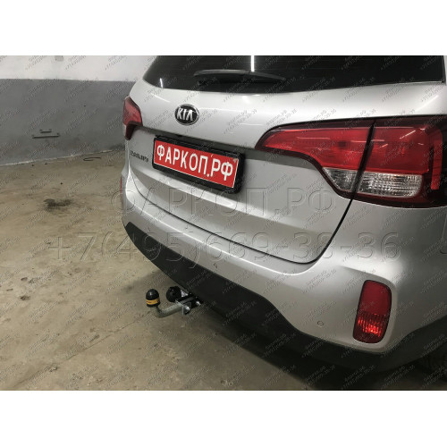 90908-A MOTODOR Фаркоп с оцинкованным шаром на Hyundai Santa Fe 2012-2018, Hyundai Grand Santa Fe 2014-2018, Kia Sorento 2012-2020, кроме Prime. Необходима подрезка бампера. Тип шара: A. Нагрузки: 1500/75 кг, масса фаркопа 16,5 кг (без электрики в комплек