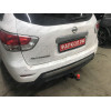 FA 0854-E Бизон Фаркоп на Nissan Pathfinder R52 2014-2021 без подрезки бампера. Тип шара: E (легкосъемный шар под квадрат). Нагрузки: 3200/120 кг. Не комплектуется электрикой