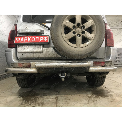 M082A GALIA Полностью оцинкованный фаркоп на Mitsubishi Pajero IV 2007-2020 (без подрезки бампера), Mitsubishi Pajero III 2000-2007 3/5 дверей V7 (невидимый вырез бампера). Тип шара: A. Нагрузки: 3500/135 кг, масса фаркопа 21,42 кг