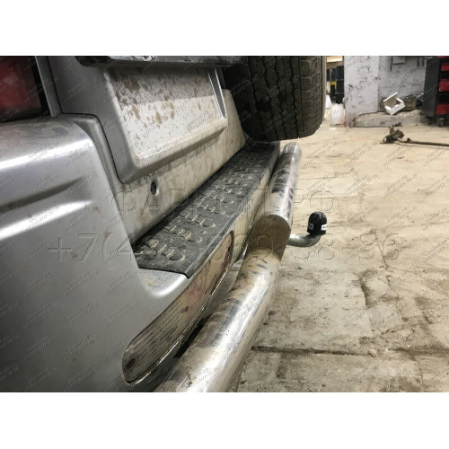 M082A GALIA Полностью оцинкованный фаркоп на Mitsubishi Pajero IV 2007-2020 (без подрезки бампера), Mitsubishi Pajero III 2000-2007 3/5 дверей V7 (невидимый вырез бампера). Тип шара: A. Нагрузки: 3500/135 кг, масса фаркопа 21,42 кг