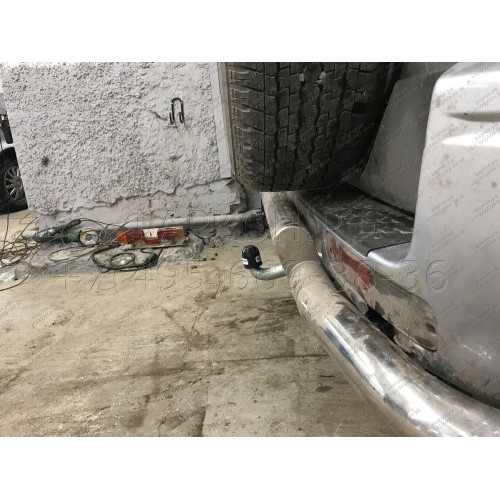 M082A GALIA Полностью оцинкованный фаркоп на Mitsubishi Pajero IV 2007-2020 (без подрезки бампера), Mitsubishi Pajero III 2000-2007 3/5 дверей V7 (невидимый вырез бампера). Тип шара: A. Нагрузки: 3500/135 кг, масса фаркопа 21,42 кг