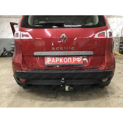 R117-A Лидер-плюс ТСУ для Renault Scenic 3 2009-2016 без выреза бампера. Нагрузки: 1200/50 кг, масса фаркопа 14,46 кг (без электрики в комплекте)