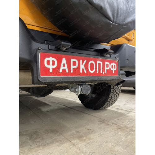 J008C GALIA Полностью оцинкованный фаркоп на Jeep Wrangler JK 2007-2018, JL 2018-. Подрозетник убирается за бампер. Тип шара: C (горизонтальный съемный). Установка без снятия и выреза бампера. Нагрузки: 3500/170 кг, масса фаркопа 9,87 кг