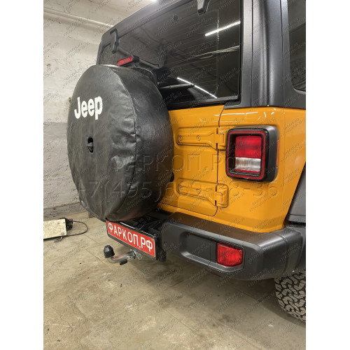 J008C GALIA Полностью оцинкованный фаркоп на Jeep Wrangler JK 2007-2018, JL 2018-. Подрозетник убирается за бампер. Тип шара: C (горизонтальный съемный). Установка без снятия и выреза бампера. Нагрузки: 3500/170 кг, масса фаркопа 9,87 кг