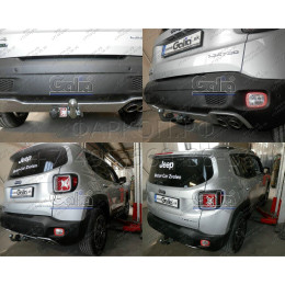J011A GALIA Полностью оцинкованный фаркоп на Jeep Renegade 2014-, FIAT 500X 2014-, Jeep Compass 2017-. Тип шара: A. Требуется вырез в бампере. Нагрузки: 1750/100 кг, масса фарко