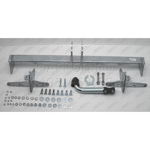 J011A GALIA Полностью оцинкованный фаркоп на Jeep Renegade 2014-, FIAT 500X 2014-, Jeep Compass 2017-. Тип шара: A. Требуется вырез в бампере. Нагрузки: 1750/100 кг, масса фаркопа 16,52 кг