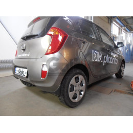 K036A GALIA Полностью оцинкованный фаркоп на Kia Picanto 2011-2017. Тип шара: A. Установка без снятия и выреза бампера. Нагрузки: 900/28 кг, масса фаркопа 10,72 кг