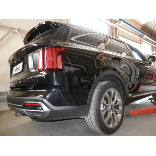 K050A GALIA Полностью оцинкованный фаркоп на Kia Sorento MQ4 2020-, Hyundai Santa Fe 2020-2023. Тип шара: A. Невидимый вырез бампера. Нагрузки: 2600/120 кг, масса фаркопа 17,25 кг