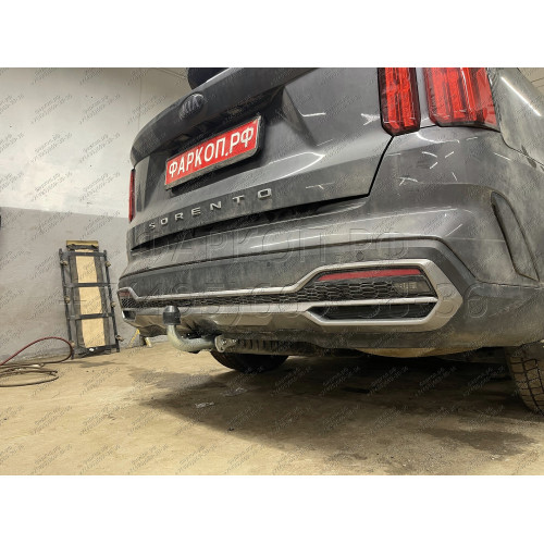 K050A GALIA Полностью оцинкованный фаркоп на Kia Sorento MQ4 2020-, Hyundai Santa Fe 2020-2023. Тип шара: A. Невидимый вырез бампера. Нагрузки: 2600/120 кг, масса фаркопа 17,25 кг