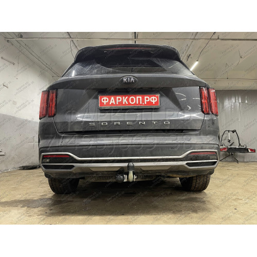 K050A GALIA Полностью оцинкованный фаркоп на Kia Sorento MQ4 2020-, Hyundai Santa Fe 2020-2023. Тип шара: A. Невидимый вырез бампера. Нагрузки: 2600/120 кг, масса фаркопа 17,25 кг