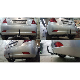 K110-A Лидер-плюс ТСУ для Kia Ceed хетчбек 2007-2012, Hyundai i30 хетчбек 2007-2012 без снятия и выреза бампера. Нагрузки: 1200/75 кг, масса фаркопа 14,08 кг (без электр
