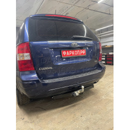 K128-F Лидер-плюс ТСУ для Kia Carnival III 2006-2014 без снятия и выреза бампера. Тип шара: F. Нагрузки: 2000/100 кг, масса фаркопа 24,16 кг (без электрики в комплек