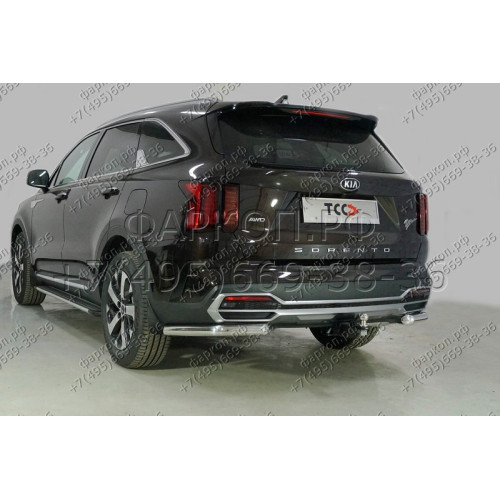 TCU00163 ТСС Фаркоп на Kia Sorento 2020-. Требуется подрезка бампера. Тип шара: E (шаровый узел под американский квадрат). Нагрузки: 1500/80 кг
