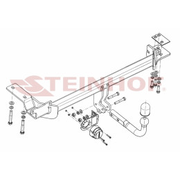 L-112 STEINHOF Фаркоп на Land Rover Range Rover Evoque 2011-2019. Требуется подрезка бампера. Тип шара: A. Нагрузки: 1800/100 кг, масса фаркопа 17,31 кг (без электрики в комп