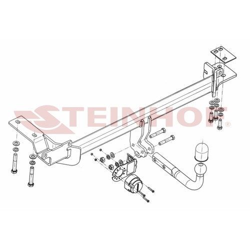 L-112 STEINHOF Фаркоп на Land Rover Range Rover Evoque 2011-2019. Требуется подрезка бампера. Тип шара: A. Нагрузки: 1800/100 кг, масса фаркопа 17,31 кг (без электрики в комплекте)