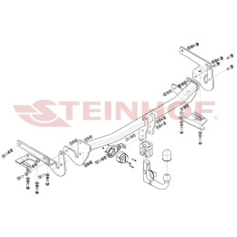 L-174 STEINHOF Фаркоп на Lexus NX 2014-2021. Требуется подрезка бампера. Тип шара: AV (вертикальное быстросъемное крепление шара на ключе). Нагрузки: 1500/85 кг,