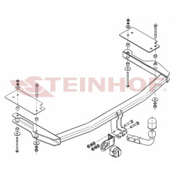 M-022 STEINHOF Фаркоп на Mazda 6 хетчбек 5 дверей 01/2003-01/2008. Требуется подрезка бампера. Тип шара: A. Нагрузки: 1800/75 кг, масса фаркопа 17,7 кг (без электрики 