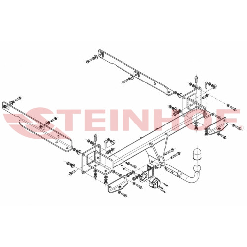 M-142 STEINHOF Фаркоп на Mercedes GL-Class x166 2012-2016, Mercedes GLS-Class x166 2016-2019, Mercedes GL-Class x164 2006-2012 без подрезки бампера. Тип шара: A. Нагрузки: 3500/140 кг, масса фаркопа 32,6 кг (без электрики в комплекте)