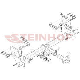M-333 STEINHOF Фаркоп на Mitsubishi L200 2015-2023, FIAT Fullback 2015-2019 без подрезки бампера. Тип шара: FE (шаровый узел под американский квадрат с фланцевым шаром). На
