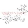 M-333 STEINHOF Фаркоп на Mitsubishi L200 2015-2023, FIAT Fullback 2015-2019 без подрезки бампера. Тип шара: FE (шаровый узел под американский квадрат с фланцевым шаром). Нагрузки: 3100/150 кг, масса фаркопа 31,7 кг (без электрики в комплекте)