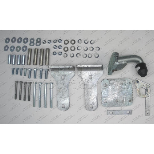 M029A GALIA Полностью оцинкованный фаркоп на Mercedes M-Class w163 1998-2005 (запасное колесо под бампером). Подрозетник убирается за бампер. Тип шара: F. Без выреза бампера. Нагрузки: 3500/140 кг, масса фаркопа 13 кг