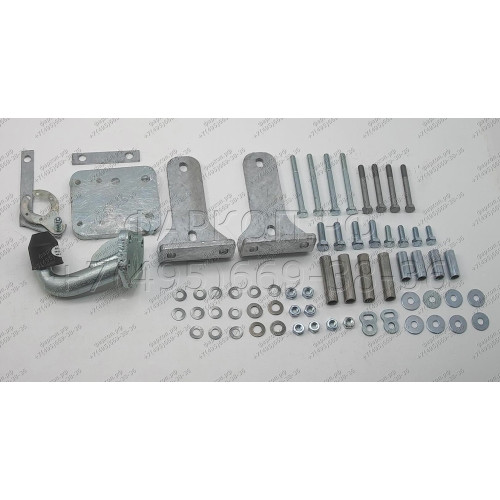 M029A GALIA Полностью оцинкованный фаркоп на Mercedes M-Class w163 1998-2005 (запасное колесо под бампером). Подрозетник убирается за бампер. Тип шара: F. Без выреза бампера. Нагрузки: 3500/140 кг, масса фаркопа 13 кг