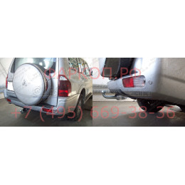M082A GALIA Полностью оцинкованный фаркоп на Mitsubishi Pajero IV 2007-2020 (без подрезки бампера), Mitsubishi Pajero III 2000-2007 3/5 дверей V7 (невидимый вырез бампера). Тип 