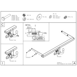 M124A GALIA Полностью оцинкованный фаркоп на Mazda 5 2005-2010, 2010-2015. Подрозетник убирается за бампер. Тип шара: A. Невидимый вырез бампера. Нагрузки: 1600/7