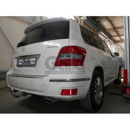 M127A GALIA Полностью оцинкованный фаркоп на Mercedes GLK-Class x204 2008-2015. Подрозетник убирается за бампер. Тип шара: A. Невидимый вырез бампера. Нагрузки: 2500/100 кг, масса фаркопа 19,02 кг