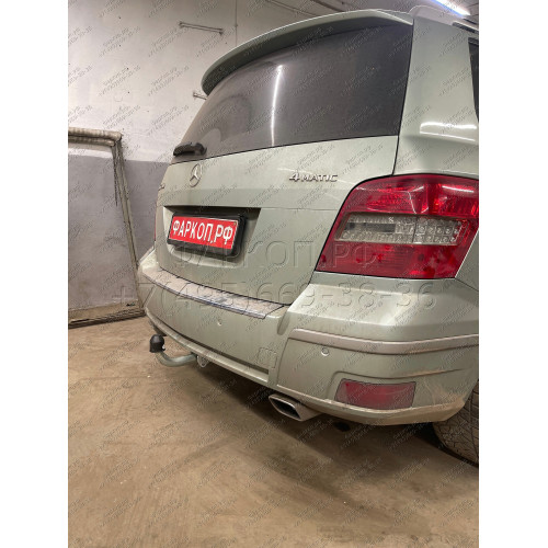 M127A GALIA Полностью оцинкованный фаркоп на Mercedes GLK-Class x204 2008-2015. Подрозетник убирается за бампер. Тип шара: A. Невидимый вырез бампера. Нагрузки: 2500/100 кг, масса фаркопа 19,02 кг